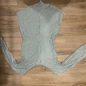 Green and white romper